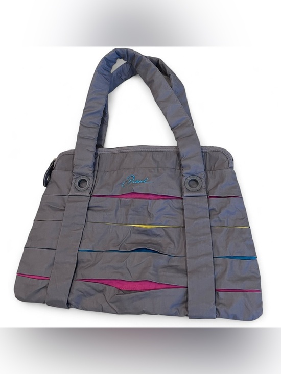 Diesel Handbags - VTG Diesel Y2K Grey Archive puffer shoulder bag W/ colorful horizontal cut-outs